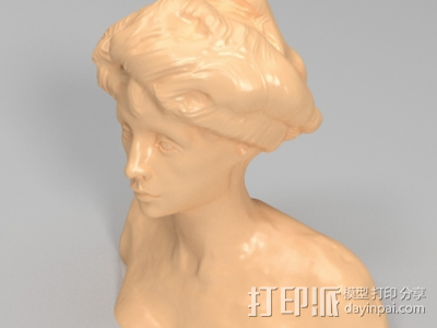 女性雕像 3D打印模型渲染图