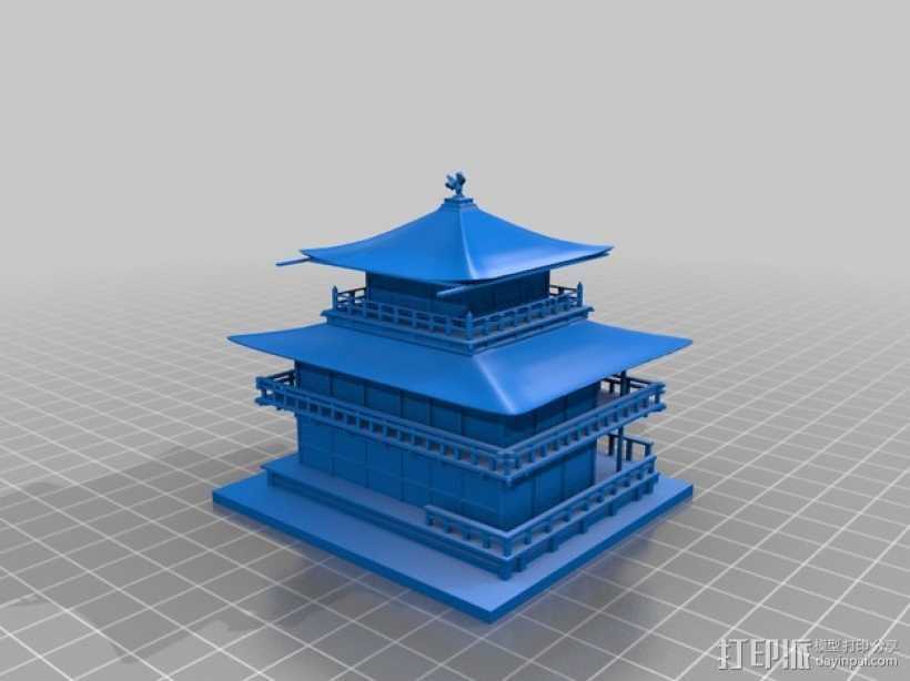 金阁寺 3D打印模型渲染图