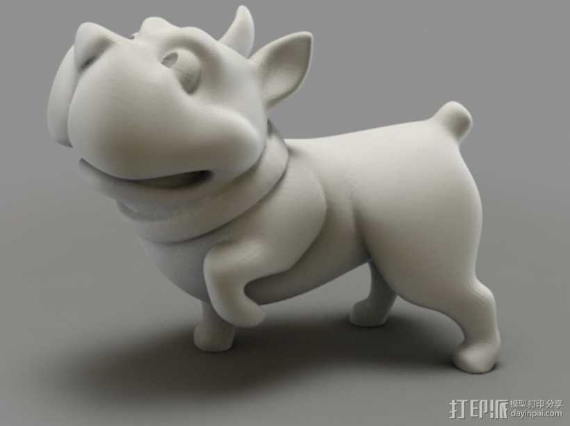 法国斗牛犬 3D打印模型渲染图