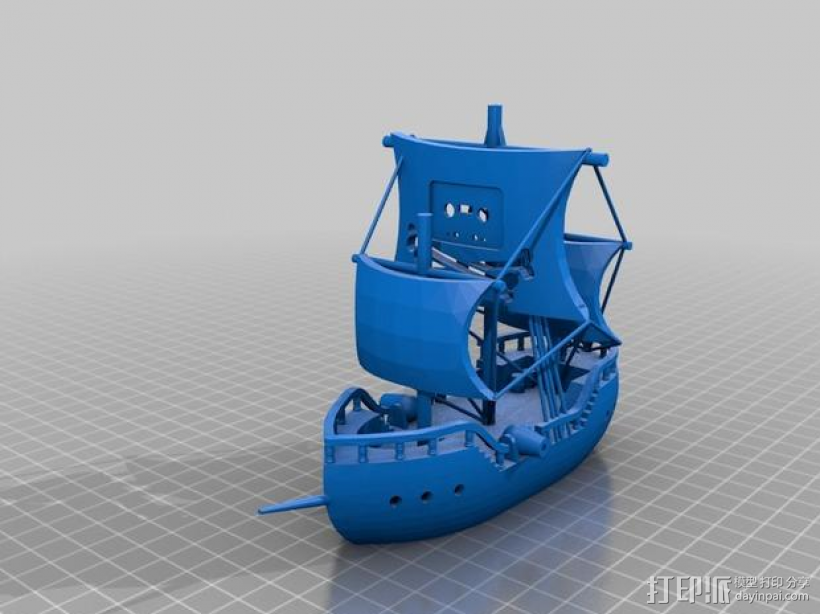 海盗船模型 3D打印模型渲染图
