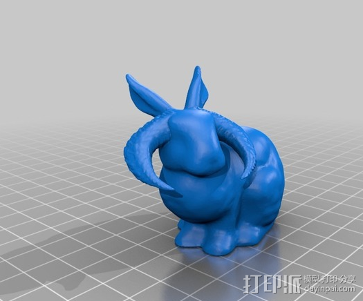 牛角兔 3D打印模型渲染图