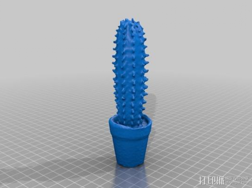 仙人掌花盆 3D打印模型渲染图