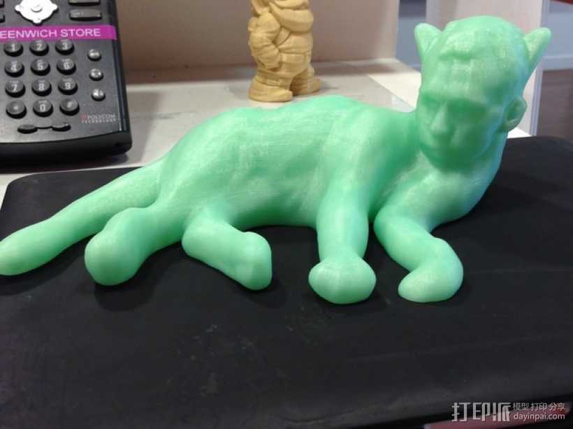 人首猫怪物 3D打印模型渲染图