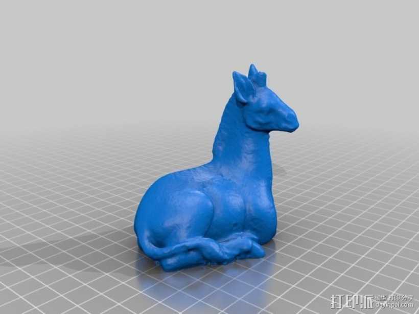 坐卧的斑马 3D打印模型渲染图