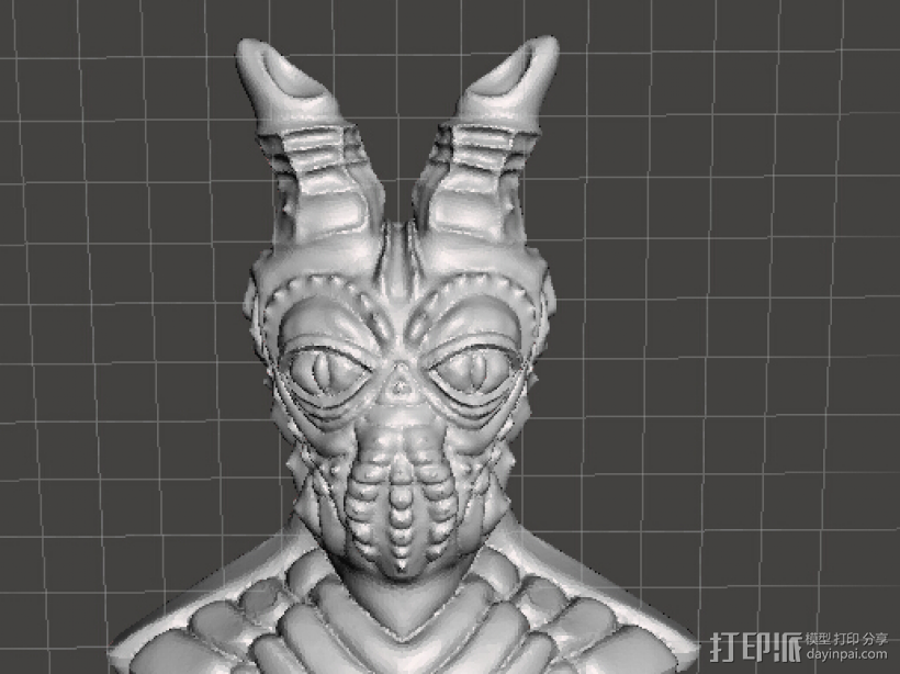 蝇王头部 3D打印模型渲染图