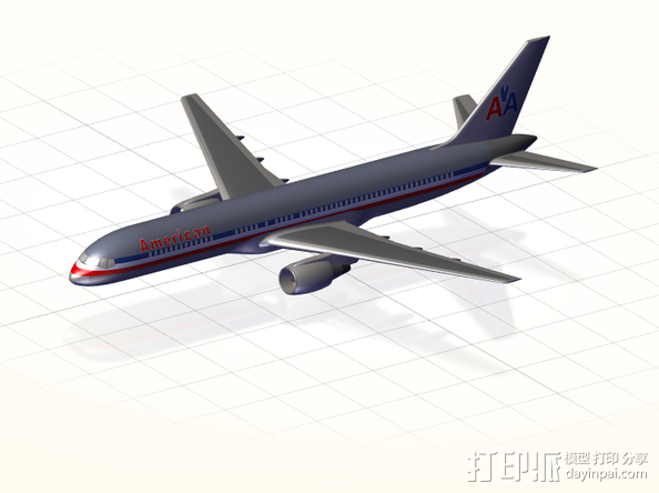 波音757客机 3D打印模型渲染图