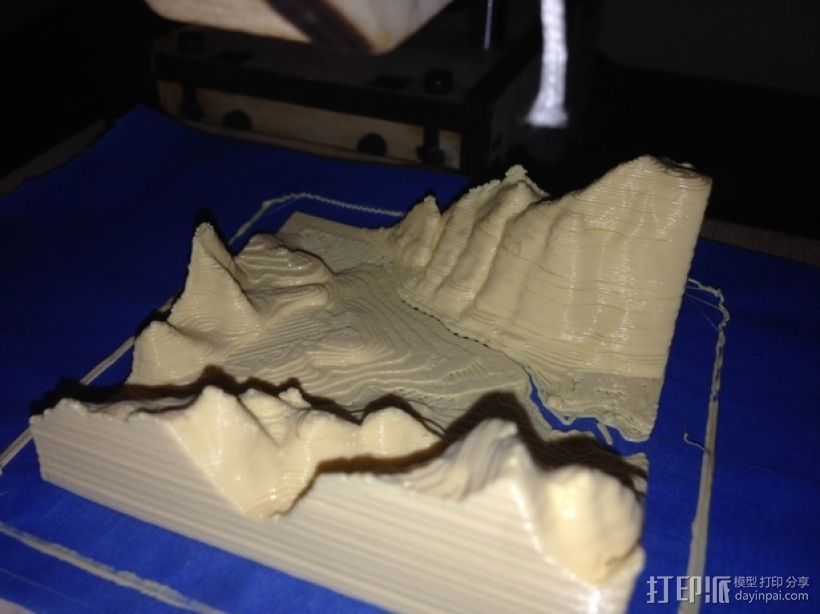山川模型 3D打印模型渲染图