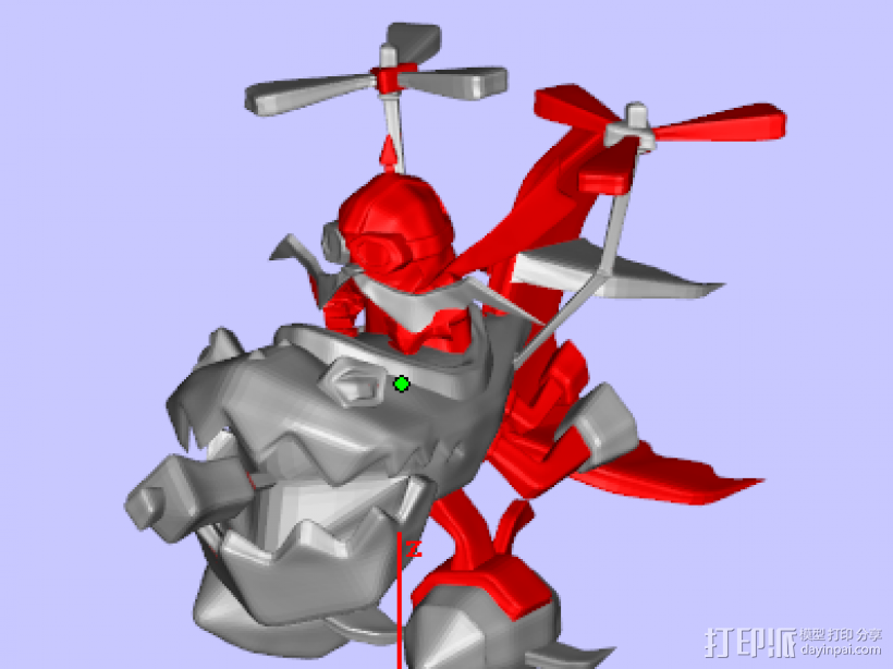 超细化投弹手 3D打印模型渲染图