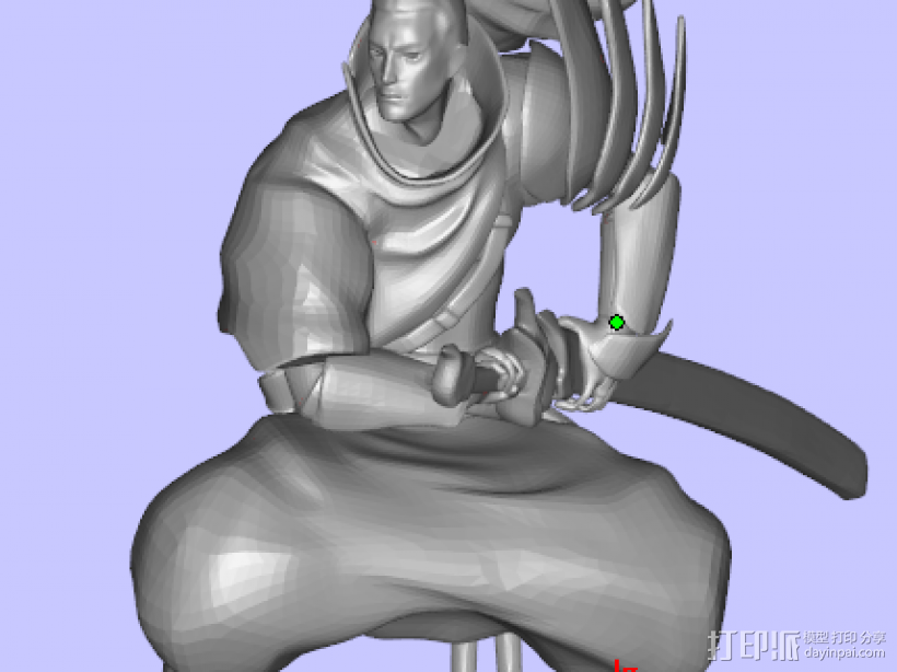 剑豪 亚索（细化修复） 3D打印模型渲染图