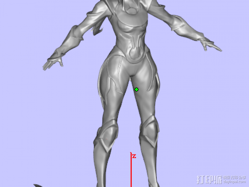 皎月女神（细化修复） 3D打印模型渲染图