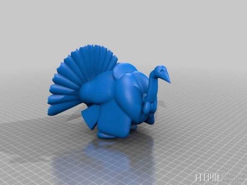 西方火鸡 3D打印模型渲染图
