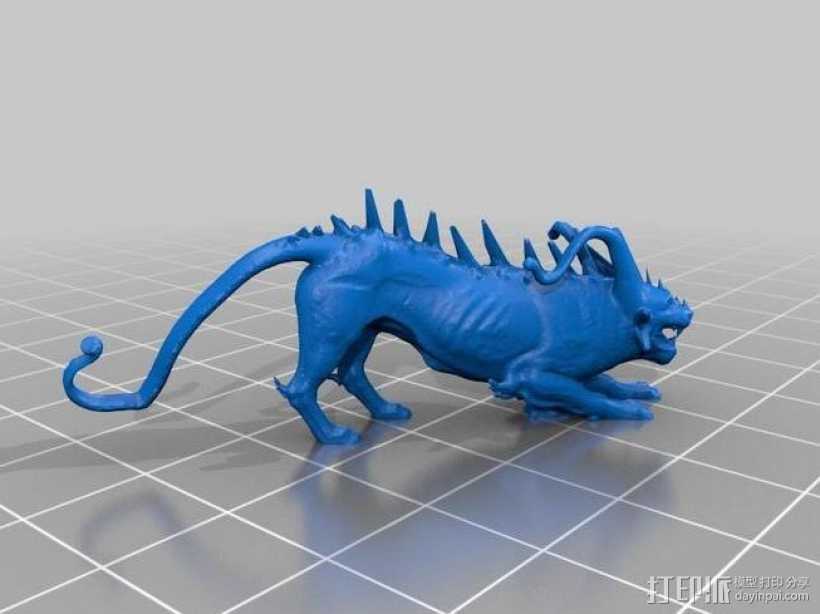 龙狮雕塑 3D打印模型渲染图