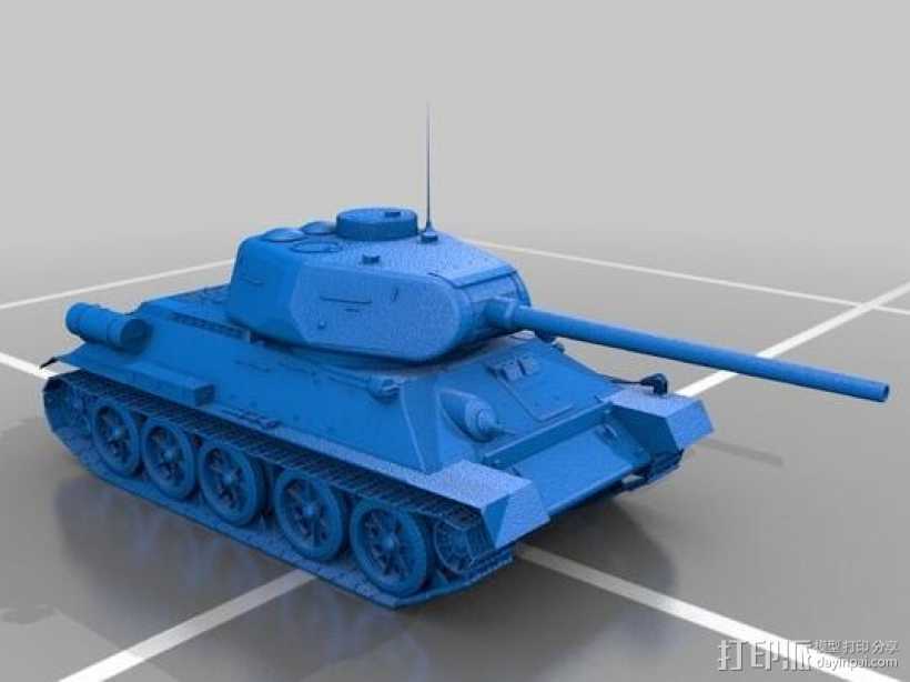 坦克T34 3D打印模型渲染图