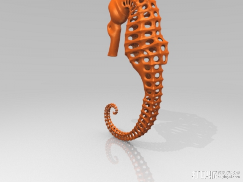 海马骨头 3D打印模型渲染图