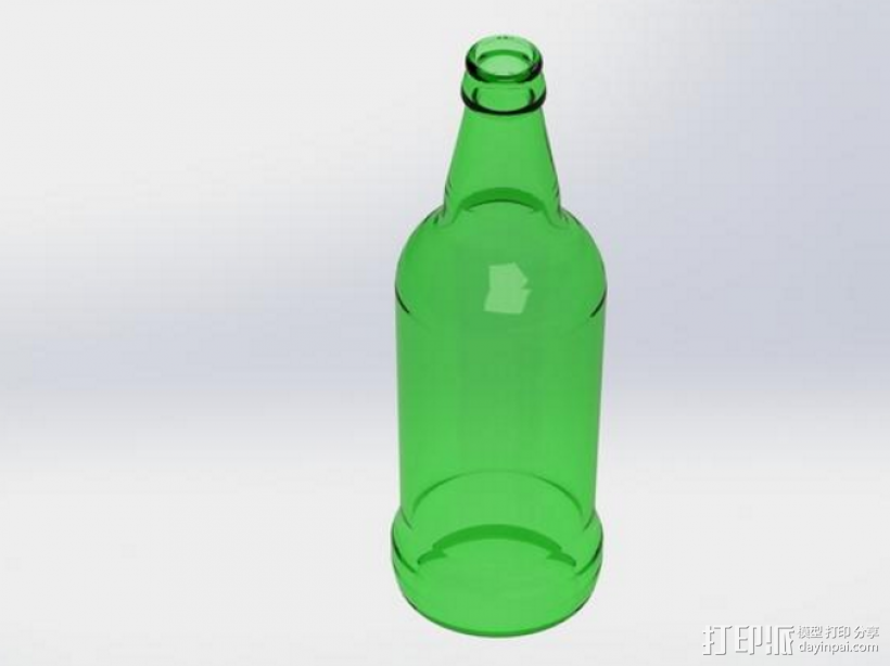 啤酒瓶 3D打印模型渲染图