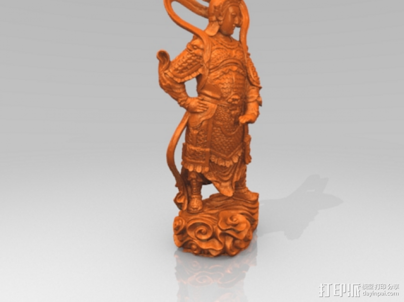 韦陀菩萨模型 3D打印模型渲染图