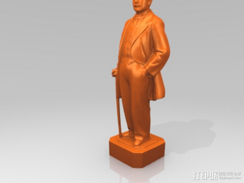 孙中山人物模型 3D打印模型渲染图