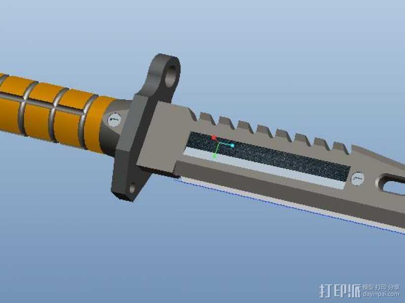 虎牙匕首 3D打印模型渲染图