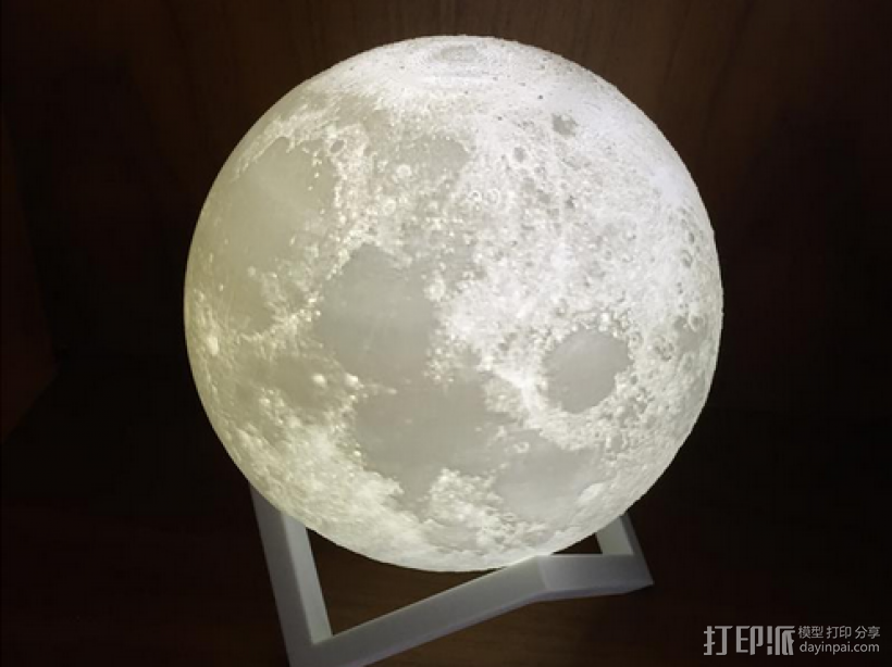 月球灯 3D打印模型渲染图