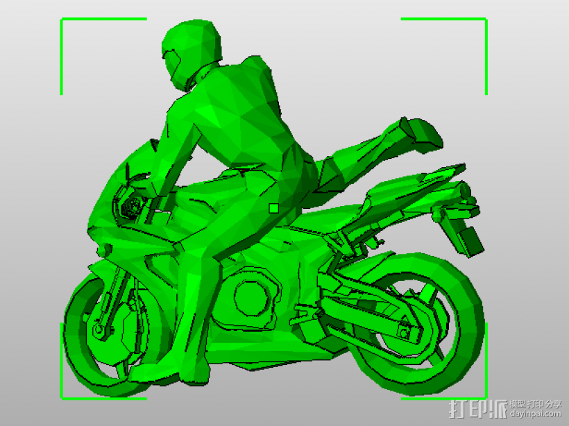 哈雷摩托车 3D打印模型渲染图