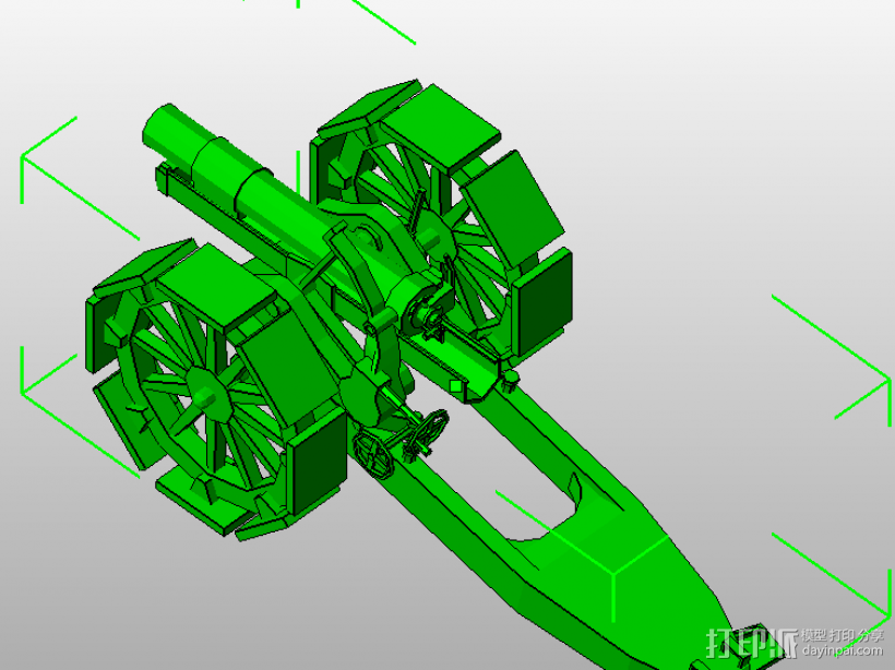 复古大炮造型 3D打印模型渲染图