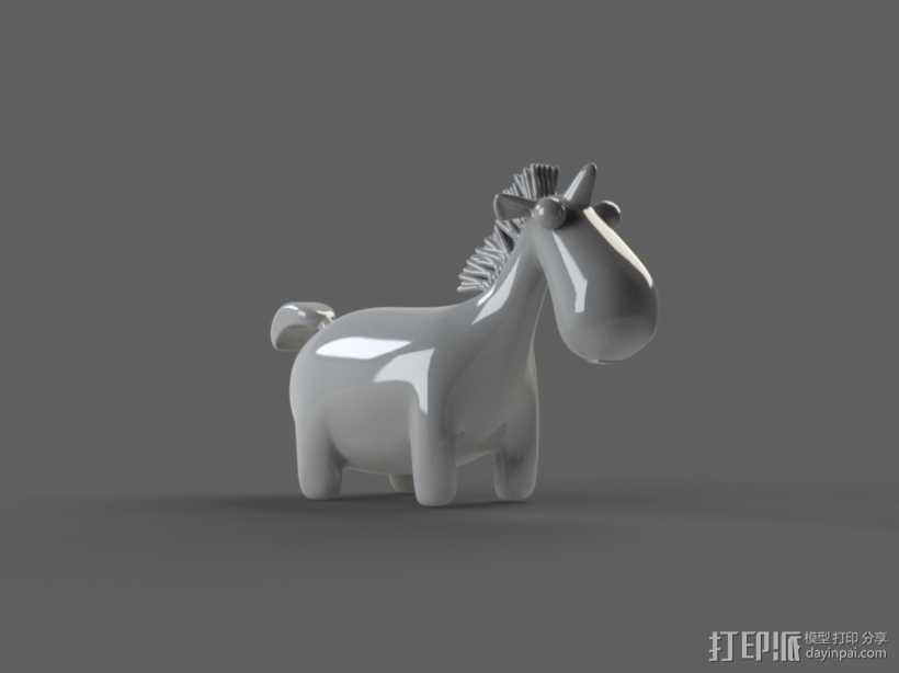 可爱的独角兽  3D打印模型渲染图