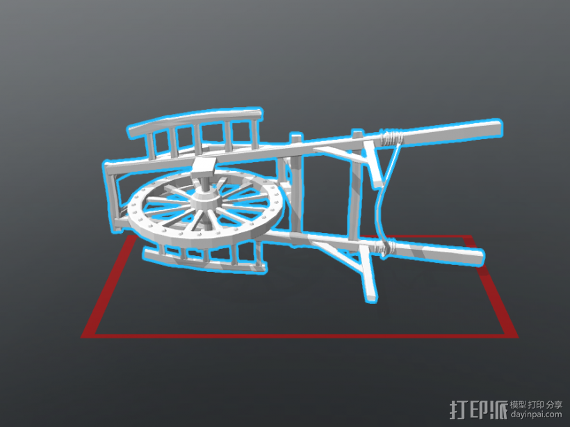 獨(dú)輪手推車(chē) 3D打印模型渲染圖