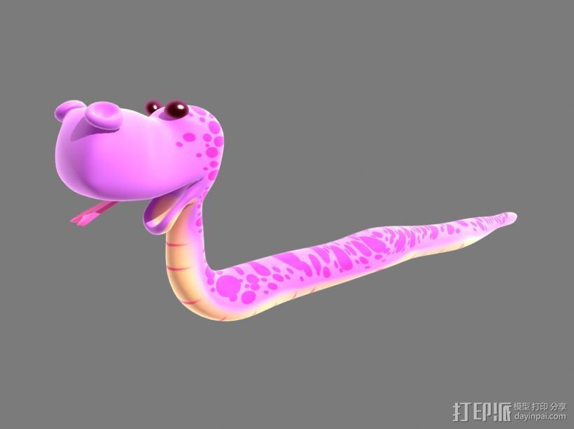蛇 3D打印模型渲染图