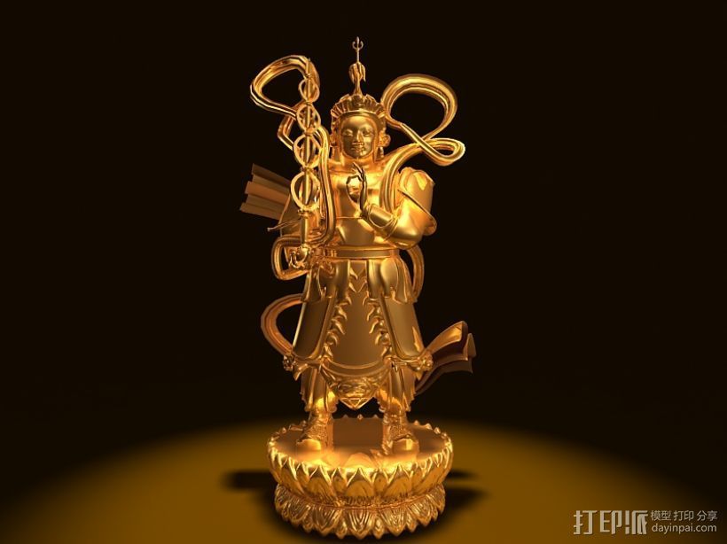 金色的雕像 3D打印模型渲染图