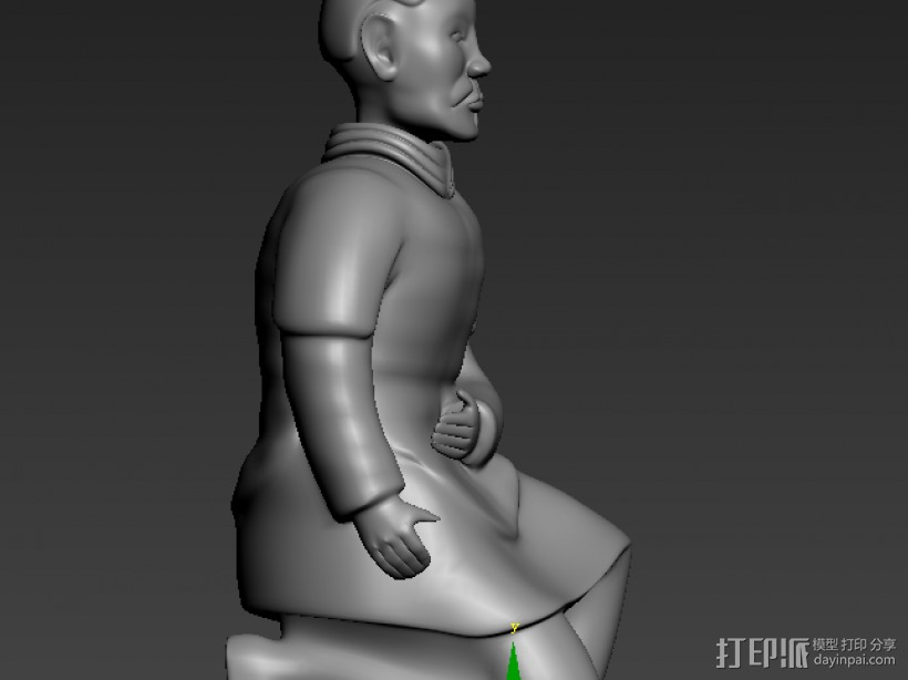 兵马俑蹲佣 3D打印模型渲染图