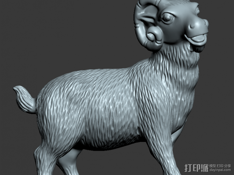 羊 3D打印模型渲染图