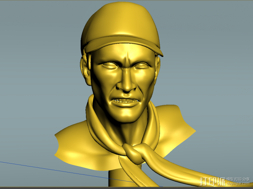 男雕像 3D打印模型渲染图