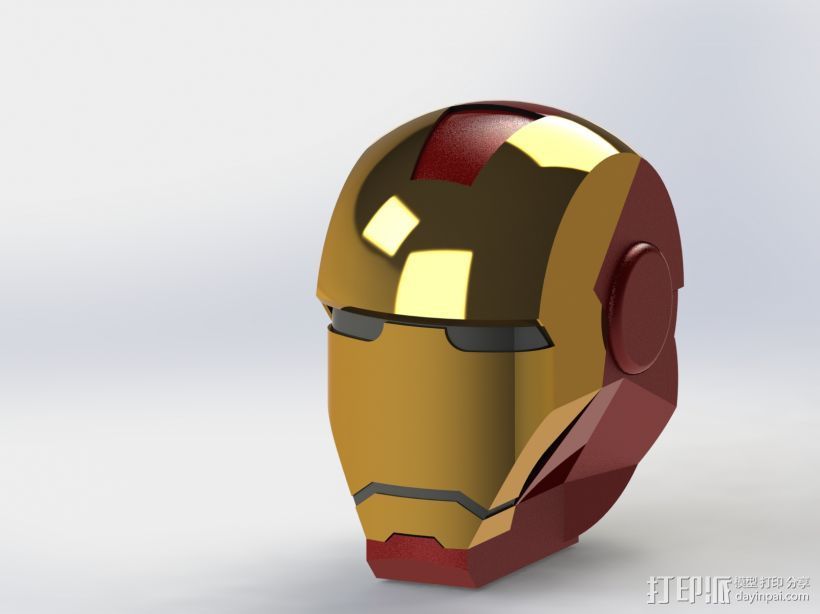 钢铁侠面具 3D打印模型渲染图