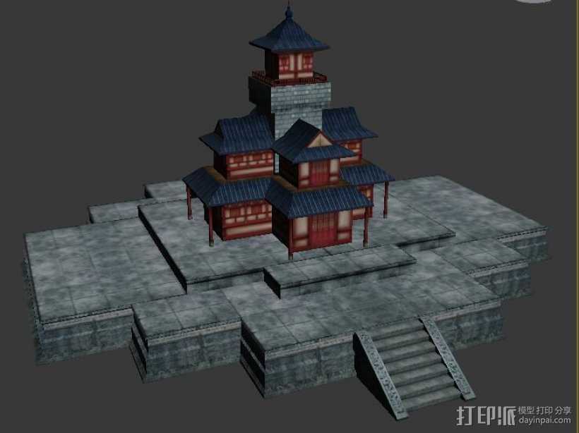 古代建筑 3D打印模型渲染圖