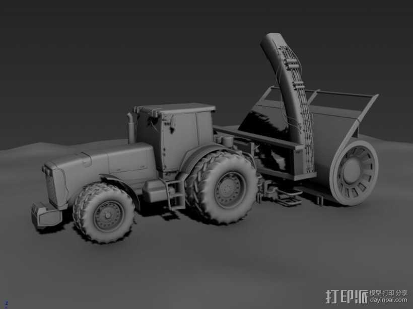 农业拖拉机 3D打印模型渲染图