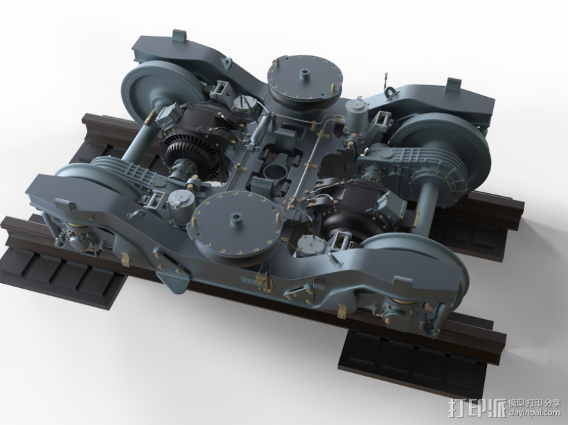 地铁动车转向架 3D打印模型渲染图