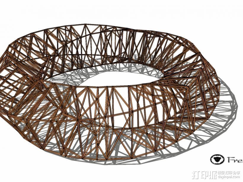 莫比乌斯构成环 3D打印模型渲染图