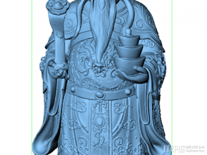 文财神 3D打印模型渲染图