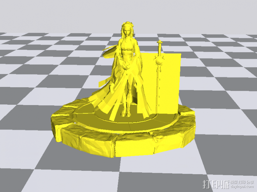 古墓派掌门 3D打印模型渲染图