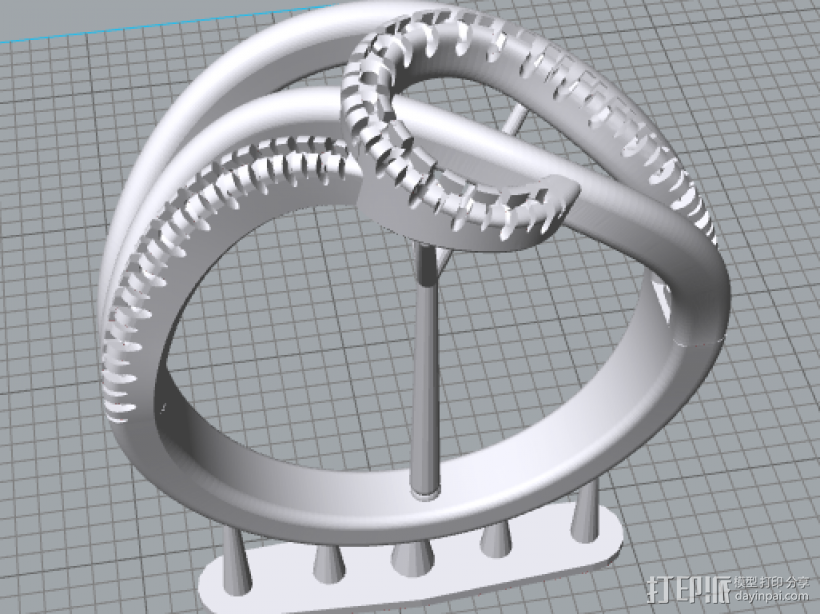 简单的珠宝戒指 3D打印模型渲染图
