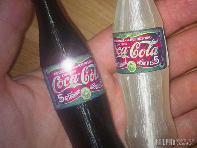 迷你可口可乐瓶 3D打印模型渲染图