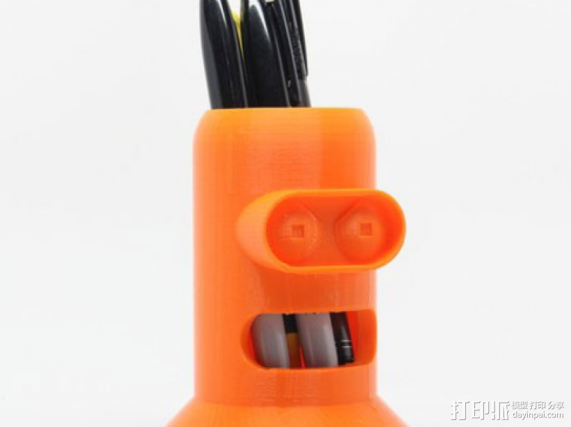 Bender搞怪笔筒 3D打印模型渲染图