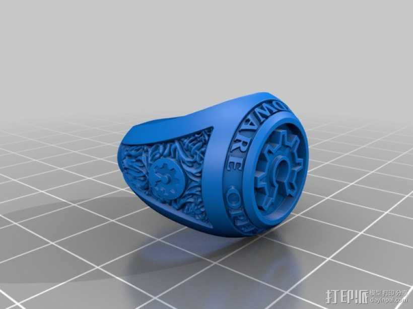 复古戒指 3D打印模型渲染图