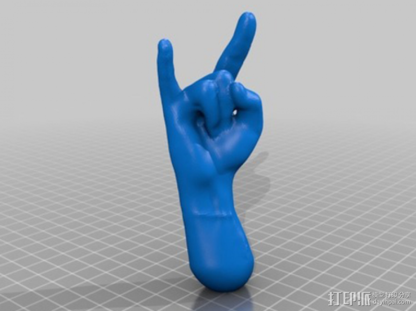 rock手势模型 3D打印模型渲染图