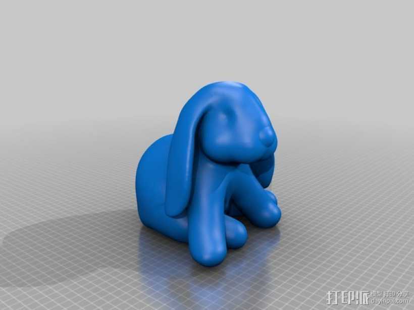 垂耳兔 3D打印模型渲染图
