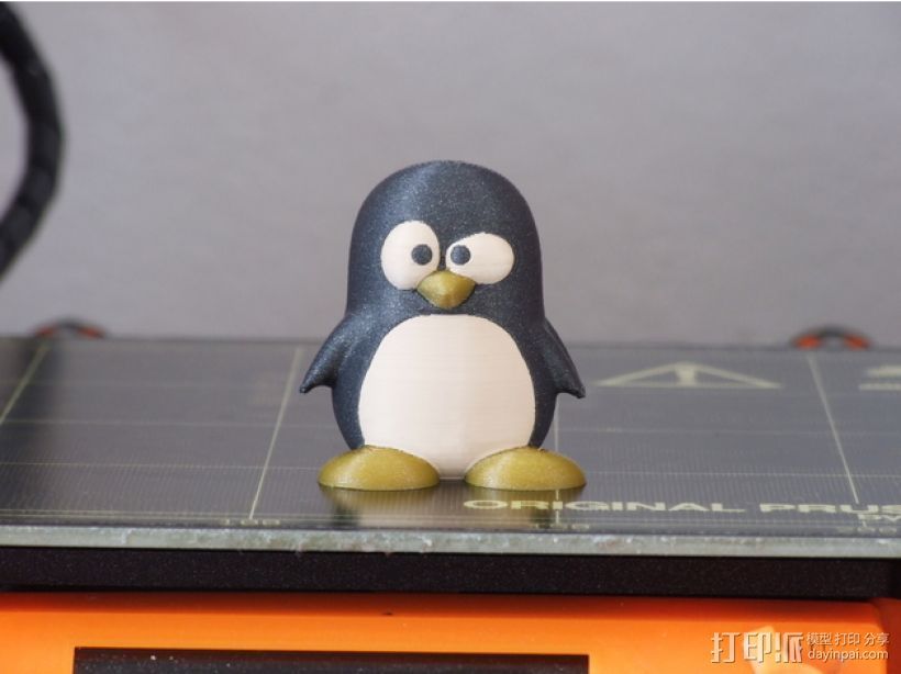 企鹅 3D打印模型渲染图