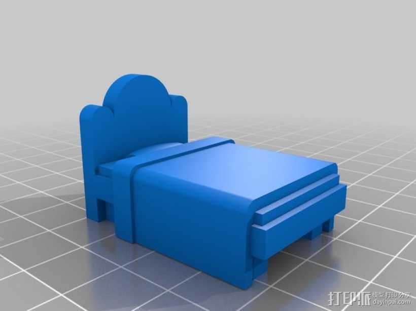 小床 3D打印模型渲染图