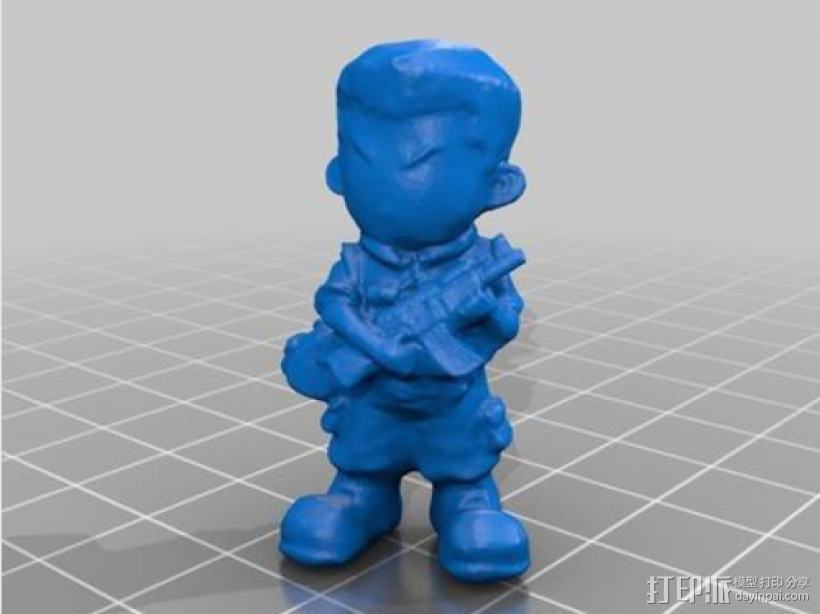 小男孩士兵 3D打印模型渲染图