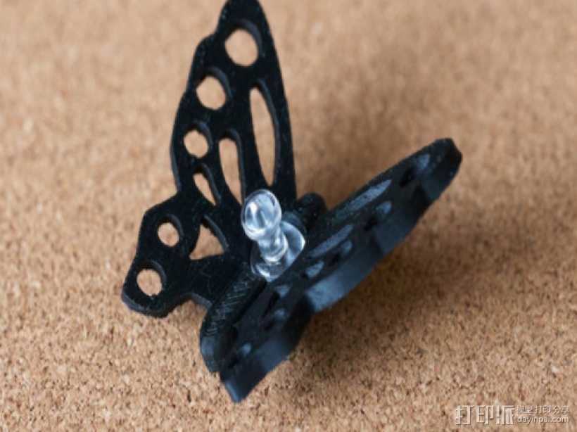 蝴蝶造型图钉 3D打印模型渲染图