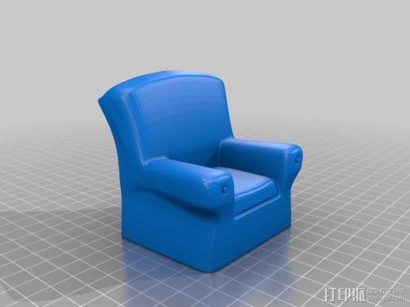 单人沙发 3D打印模型渲染图